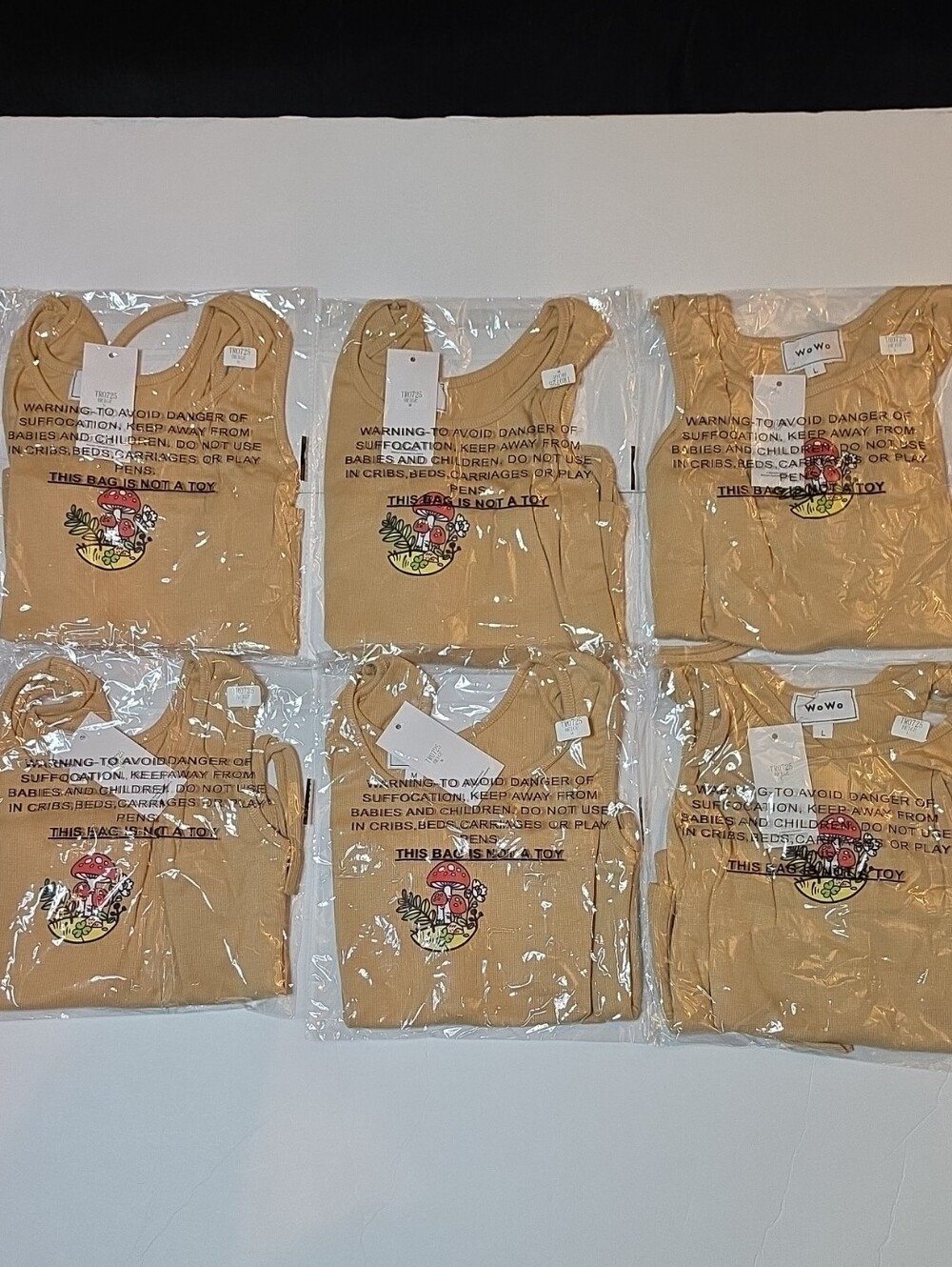 WoWo Beige Graphic Tank Top with Mushroom & Floral Print Bundle